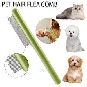 New! Pet Dog Hair Shedding Grooming Flea Comb Puppy Cat Stainless Pin Brush Tool - Picture 1 of 16