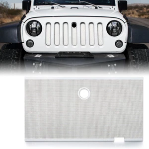 Inserto de malla de rejilla delantera de aluminio con orificio de bloqueo para Jeep Wrangler JK JKU 2007-2018 - Imagen 1 de 7