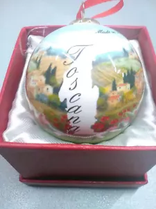 PALLA ADDOBBO PER NATALE - PAESAGGIO "TOSCANA" - DIAMETRO 8 Cm - Foto 1 di 1