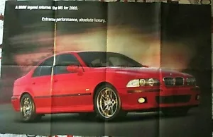 BMW 2000 M5 POSTER BROCHURE FULL COLOR PRODUCT LINE UNFOLDED SIZE 34"x21" NEW - Foto 1 di 7