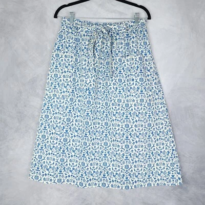 Falda envolvente vintage para mujer S/M blanca azul corazón ciervo cabaña pradera lazo cintura Foto 1 de 4