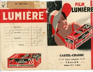 VINTAGE pochette à agrandissements film photo LUMIERE Super Lumichrome Toulon - Imagen 1 de 2