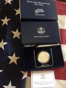 2005 Marine Corps 230th Anniversary PROOF Silver Dollar - Picture 1 of 1