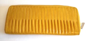 Bolso de cuero amarillo mostaza plisado Hobo International Rebecca - Imagen 1 de 8