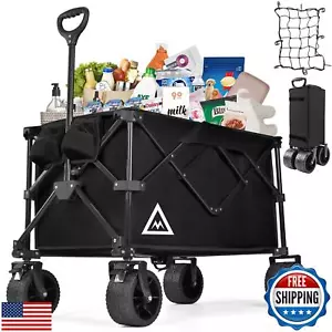 Muarch Wagon Cart Shopping Foldable Folding Collapsible with Wheels Big On Be - Picture 1 of 5