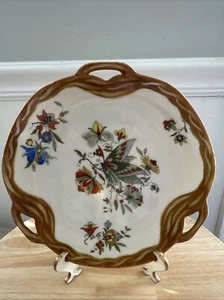 Vtg.  R.S. Germany Handled Fairy Design Plate, Platter~ Painted 7 1/2" - Bild 1 von 5