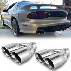 Puntas de escape dobles de 2,5" de entrada de 3,5" de salida de 9,5" de largo doble pared para Pontiac Firebird - Imagen 1 de 21
