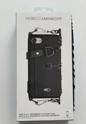 Rebecca Minkoff Mini M.A.C. Crossbody Black Gothic Silicone iPhone 7 - Image 1 of 4
