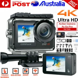 Campark Action Camera 4K/30FPS WiFi Dual Touch Screen EIS 20MP Waterproof Camera - Picture 1 of 11