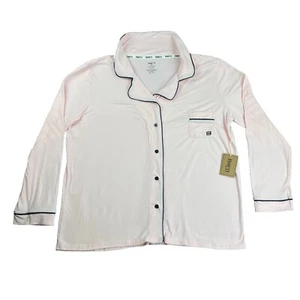 Born Pajama Top 2X Coquette Soft Pink Button Front Sleepwear Romantic Loungewear - Picture 1 of 9