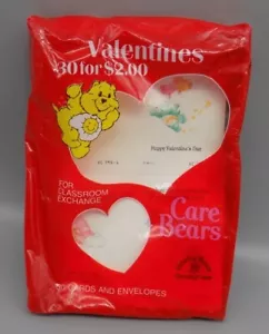 Vintage Sealed Care Bear Valentines 1986 Box 30 Karten & Umschläge ungeöffnet - Bild 1 von 10