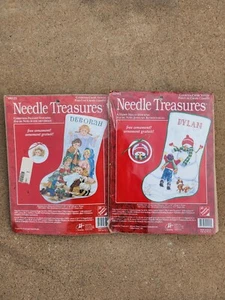 2 Needle Treasures - A Happy Hello & Christmas Pagent Stocking Cross Stitch Kit - Picture 1 of 11