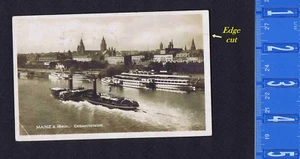 Barcos en el río Rin - Teléfono PMK - 1930 Mainz, ALEMANIA RPPC - Imagen 1 de 2