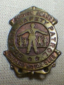 Prendedor vintage Service Award Patrulla de seguridad escolar de Chicago Motor Club - Imagen 1 de 2