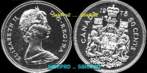 KANADA 1976 CANADIAN HALF DOLLAR QUEEN ELIZABETH JUBILEE 50 CENT MÜNZE - Bild 1 von 2