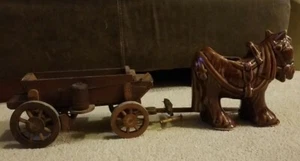 Pack Horse Planter and Wood Wagon Planter - Picture 1 of 12