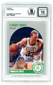 LARRY BIRD Signed 1990 NBA Hoops #39 BAS 10 Auto - Picture 1 of 2