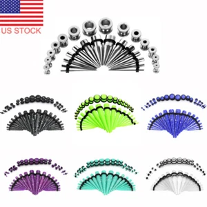 36pcs Ear Stretching Kit 14G-00G Taper Plug Tunnel Expander Piercing Gauge Set - Picture 1 of 13