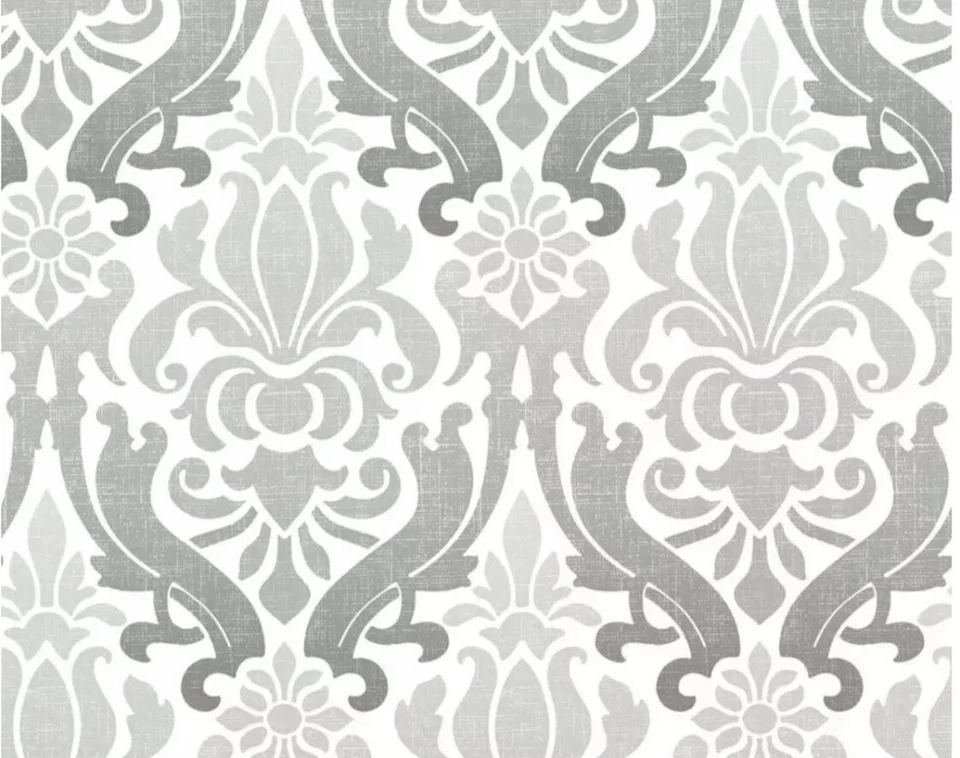 NuWallpaper Grey Nouveau Damask Peel and Stick Wallpaper - Pattern NU1827