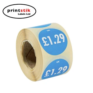 Promotional Labels, Promo Labels £1.29 Blue, 30mm, Roll of 500 labels - Picture 1 of 3