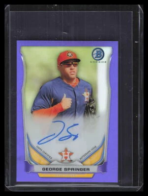 2014 Bowman Chrome Mini Autograph Refractor George Springer Rookie Auto 6/50 - Image 1 of 2