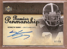 2007 Upper Deck Premier Penmanship Autographs Gold #PPKD Kenneth Darby Auto /99