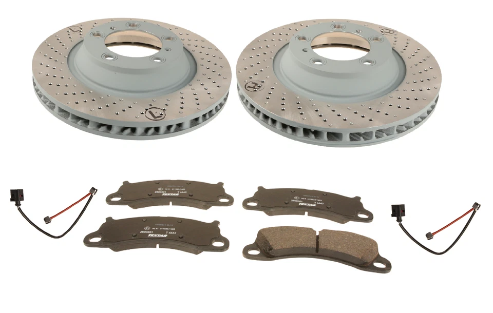 Front Brake Rotors Discs + Pads + Sensors for PORSCHE 911 Carrera S 4S GTS 991.1 - Image 1 of 1