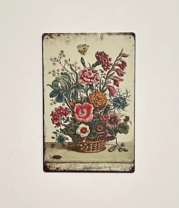 Floral Metal Wall Plaque 30 x 20 cm - Picture 1 of 2
