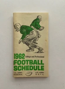 Manual de fútbol americano vintage del ejército de Estados Unidos 1962 universidad NFL AFL 68 páginas registros de programación - Imagen 1 de 12