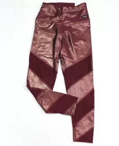 Victoria's Secret PINK Ultimate High Waist Mesh Foil Shine Legging Ruby Size S - Picture 1 of 4