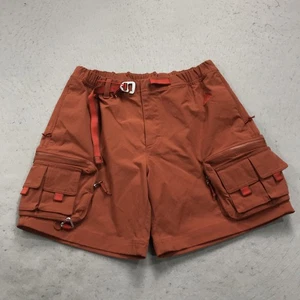 Nike ACG Shorts Mens Medium Red Orange Cargo Outdoor Hiking Pockets Heavy 7 Incj - Picture 1 of 10
