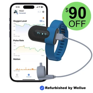 Oxímetro de pulso continuo SleepU monitor de ritmo cardíaco - reacondicionado por Wellue, EE. UU. - Imagen 1 de 14