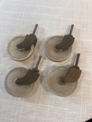 Vintage Lucite Caster Wheels Set Of 4 Noelting Faultless - Image 1 of 3