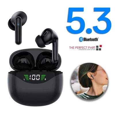 TWS Wireless Bluetooth 5.3 Earbuds Stereo Headset Noise Cancelling Trucker w/Mic - Image 1 of 4
