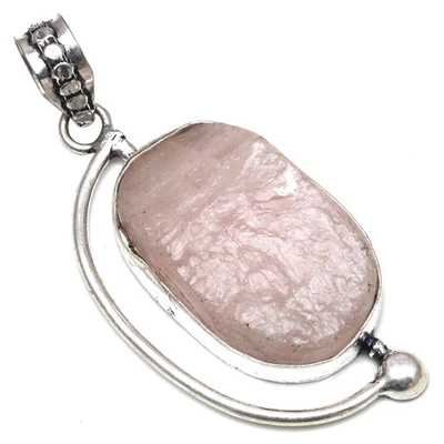Colar Rossequartz Drusy pedra preciosa feito à mão presente para suas joias 2" - Imagem 1 de 4