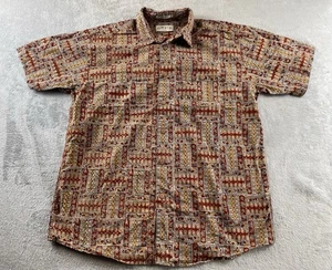 Vintage Orvis Shirt Mens Size Large XL Aztec Indian Pattern Short Sleeve - Picture 1 of 5