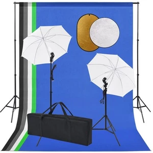 Fotostudio Set Lampen Schirme Hintergrund Reflektor Hintergrundsystem vidaXL - Zdjęcie 1 z 6