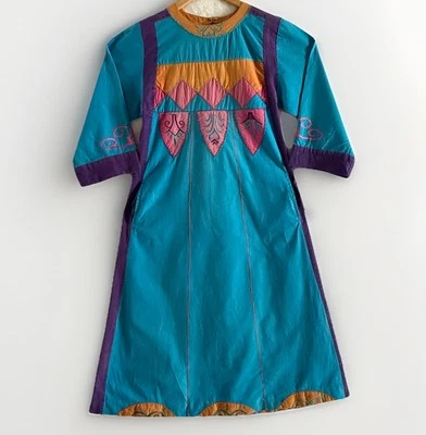 Vintage 1970s Saybury For Neiman Marcus Cotton Embroidered Kaftan Dress, M/L - Image 1 of 4