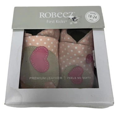 $38 Robeez Suelas Suaves Niñas 18-24 Meses Rosa Elefante Cuero Cuna Zapatos Nuevos en Caja Foto 1 de 4