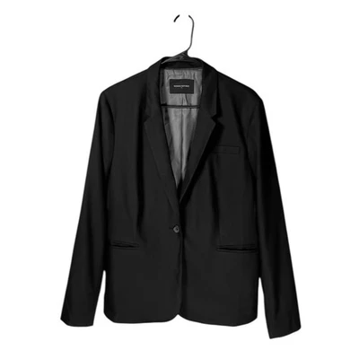 Blazer para mujer Banana Republic negro elástico con un botón forrado traje chaqueta 14 Foto 1 de 4