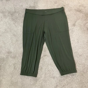 Lisa Rinna Damen Caprihose olivgrün lockere Passform zum Überziehen Größe XL Petite - Bild 1 von 3