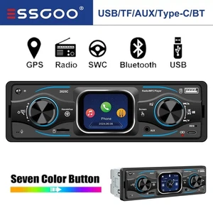 Single 1 Din Car Radio Stereo MP3 Player In-Dash Bluetooth USB/AUX/FM Head Unit - Picture 1 of 11