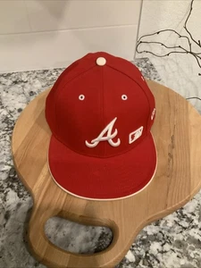 Cappello berretto Atlanta Braves uomo aderente taglia 8 rosso caplinea premium originale piatto - Foto 1 di 5