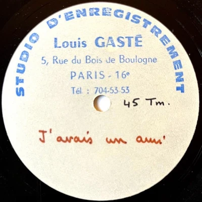 Jeanne Moreau 7" Acetate 1966 J'Avais Un Ami - Tout Morose - Image 1 of 4