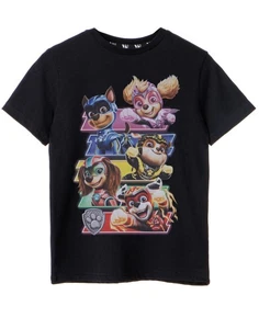 Camiseta Paw Patrol Negra Poderosa Película Logo Manga Corta Unisex Niños - Imagen 1 de 24