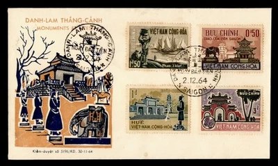 DR WHO 1964 VIETNAM FDC MONUMENTOS CACHET COMBO M58885 Foto 1 de 2