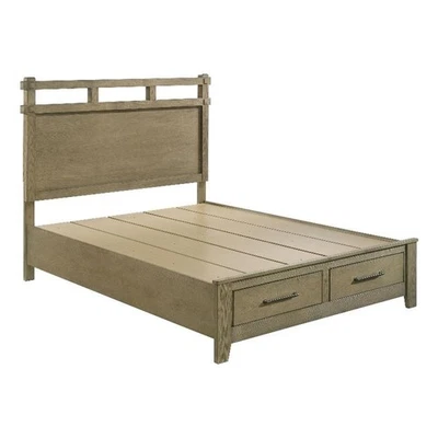 Coaster Hazlewood 59" painel queen de madeira rústica cama de armazenamento em carvalho vinha - Imagem 1 de 4