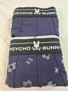 Psycho Bunny Men’s Boxer Brief Size L 2 Pack Stretch Cotton Modal Blue Navy - Picture 1 of 5