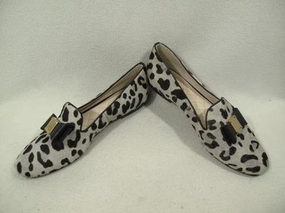 Mocasines planos de cuero con moño Cole Haan Tali pelo de becerro leopardo para mujer talla 7 B ~ MEDIANO Foto 1 de 4