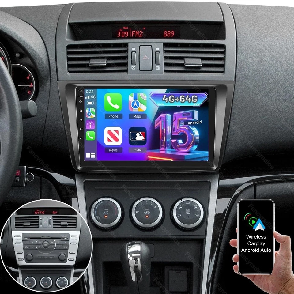 9" Para Mazda 6 2009-2013 Android 15 Apple Carplay Coche GPS Radio Estéreo WIFI BT Foto 1 de 4